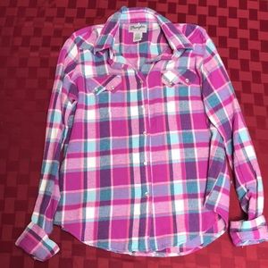 Wrangler plaid button up